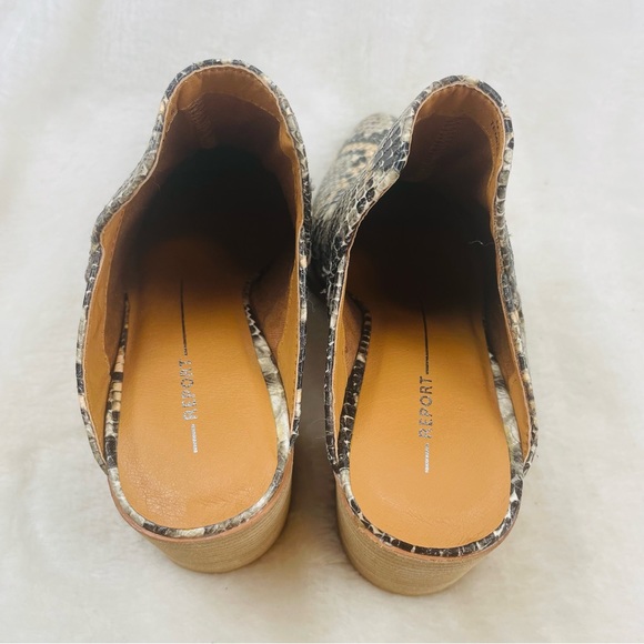 Report Women Size 6 Shoes Snake Skin Pointed Toe Mules Bootie Heels - Picture 6 of 9